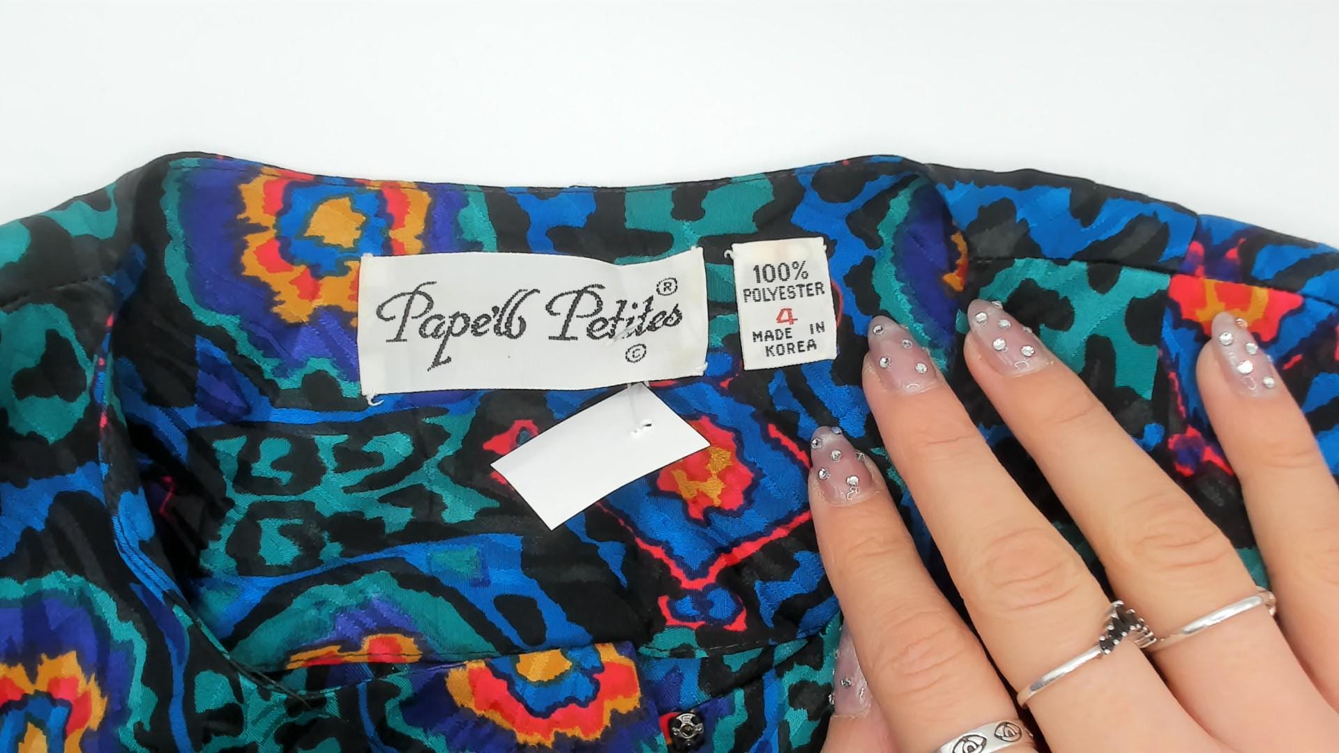 80s Papell Petites Medallion Print Dress Knee Length Geometric Small