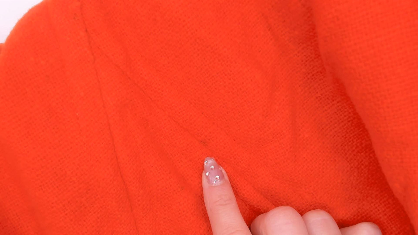 60s Orange Wool Mini Shift Dress Mod A-Line Short Sleeve Medium M