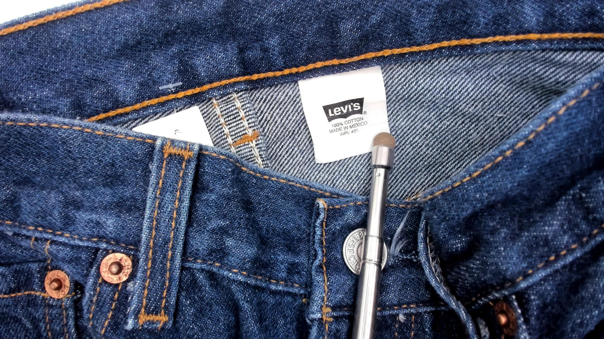 90s Levi's 501 High Waist Straight Leg Jeans Medium Blue Denim Large L
