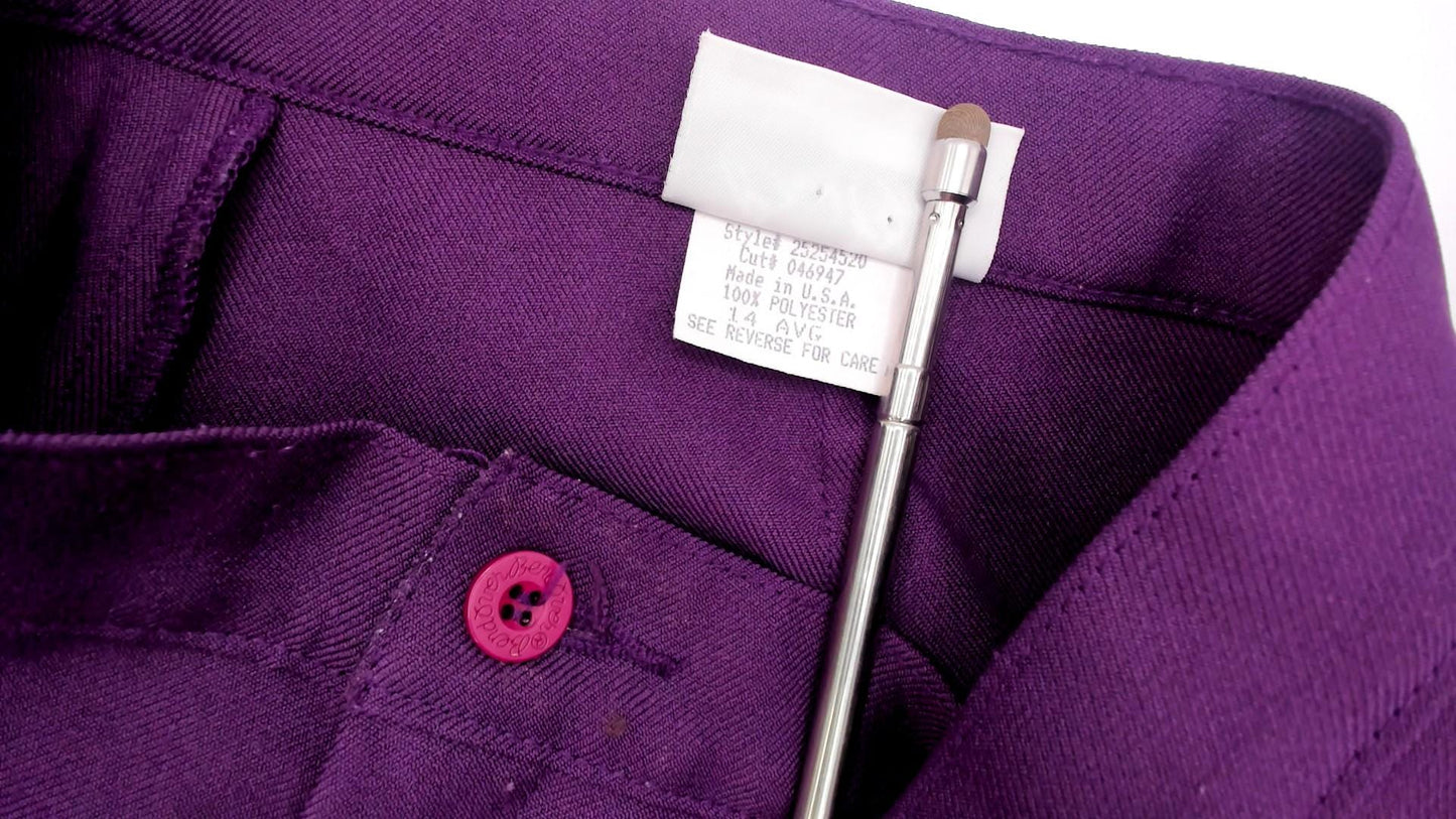 70s Levi's Bend Over Purple High Waisted Trousers Straight Leg Medium M