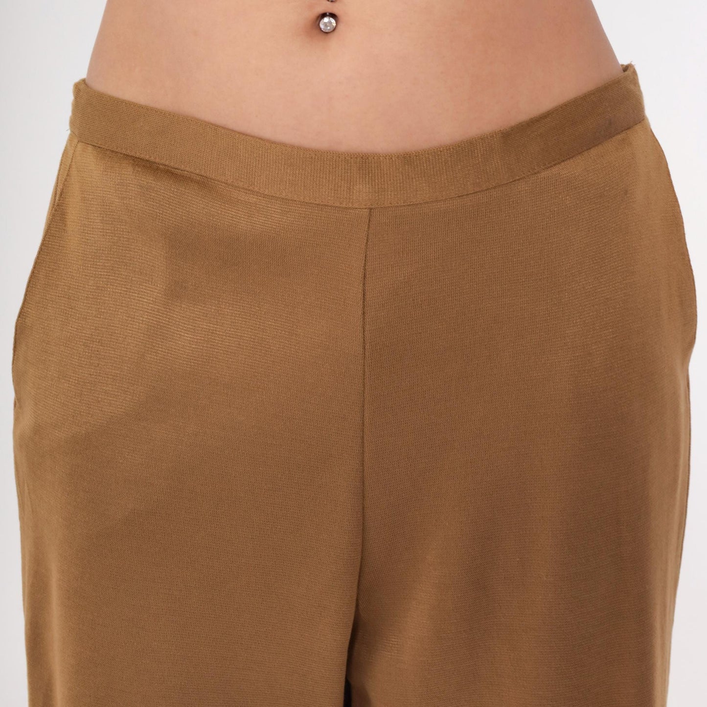 90s Alfred Dunner Tan Knit Pants Elastic Waist Cropped Ankle Large