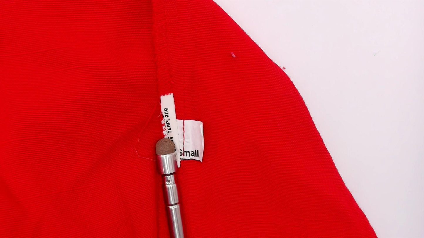 90s Cristin Stevens Coral Blazer Single Gold Button Notched Lapel Small S