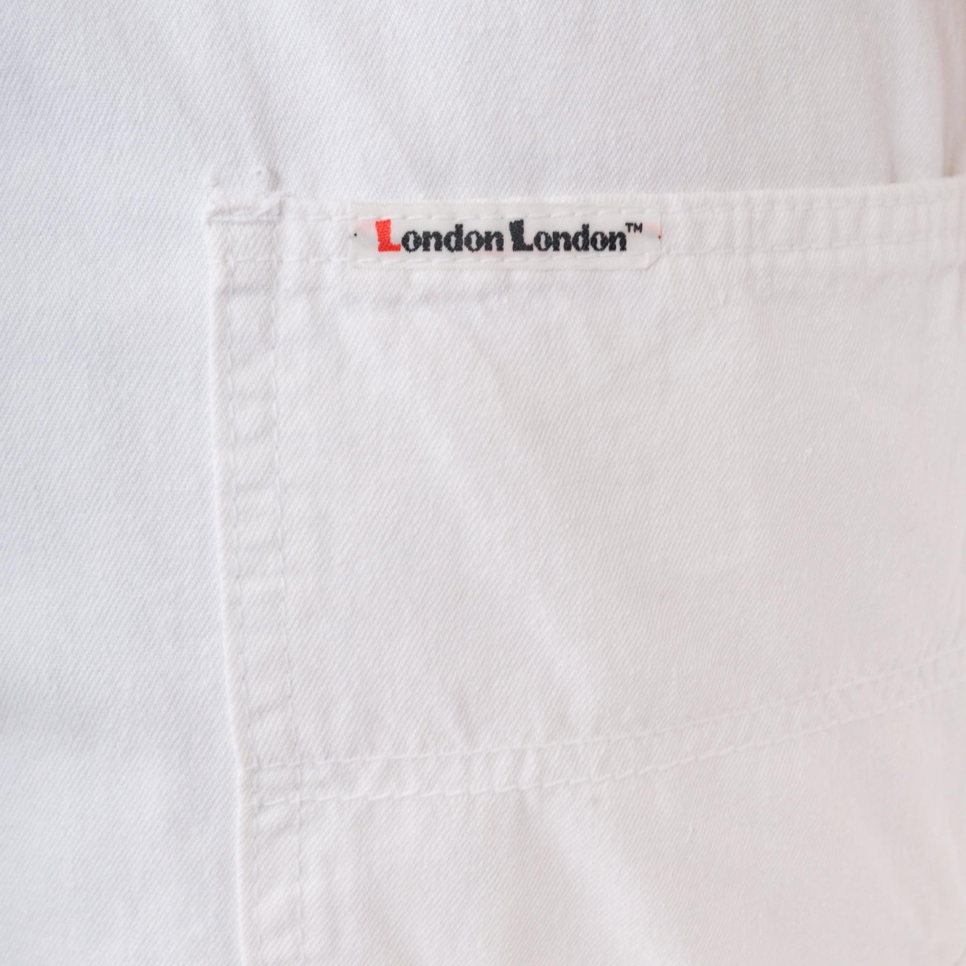 90s London London White Cotton Shortalls Adjustable Straps Medium M