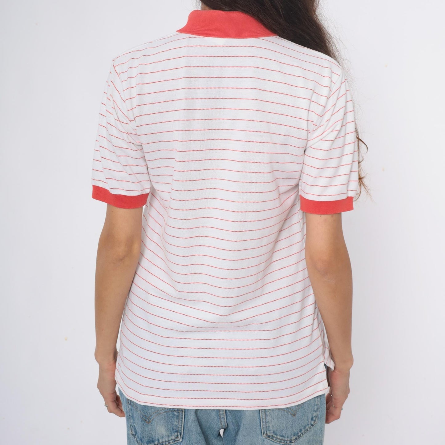 90s Boast Striped Polo Shirt Red White Cannabis Leaf Embroidered Medium