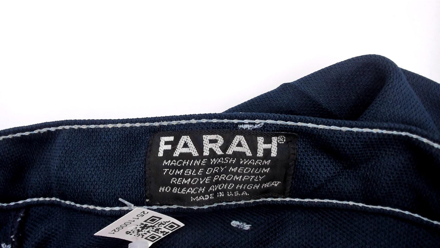 70s Farah Flared Pants Teal Blue White Stitching Low Rise Bell Bottom Large