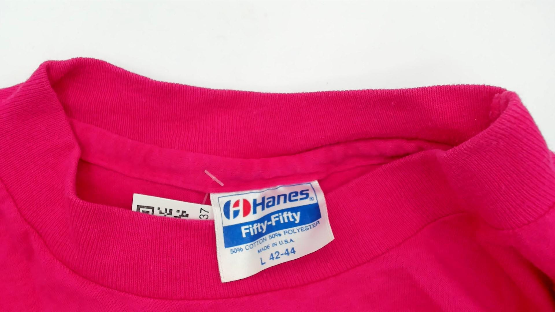 80s Weed California Mountain Graphic T-Shirt Hot Pink Hanes Large L