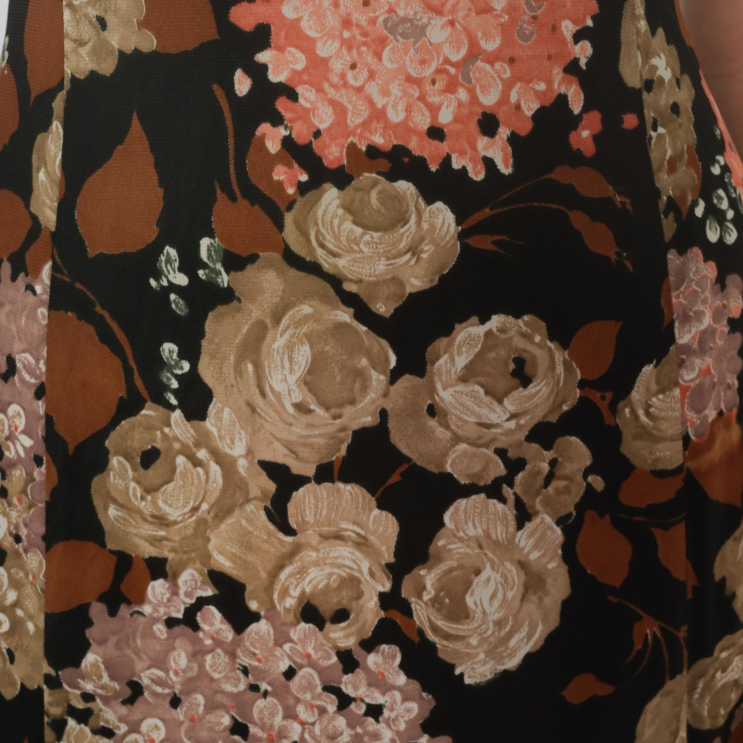 70s Dark Green Floral Halter Maxi Dress Deep V Sleeveless Small