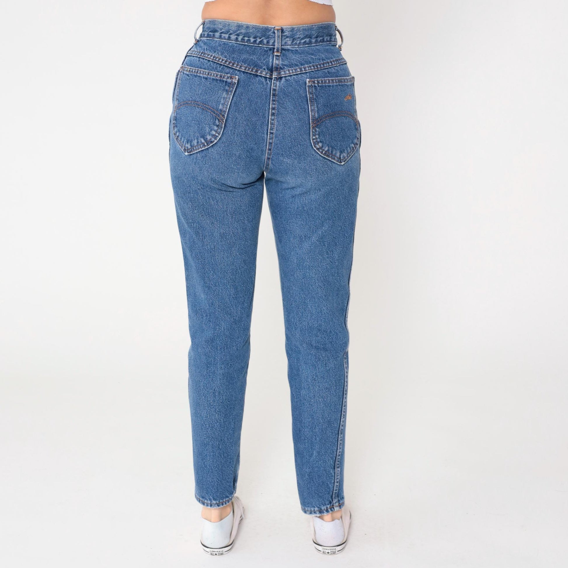 90s Chic High-Waisted Straight Leg Jeans Medium Blue Denim Medium M