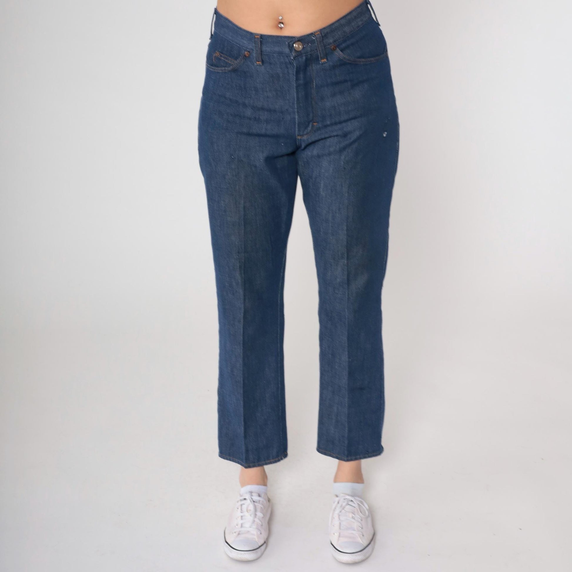 80s High Rise Straight Leg Blue Denim Jeans Medium Wash Medium M