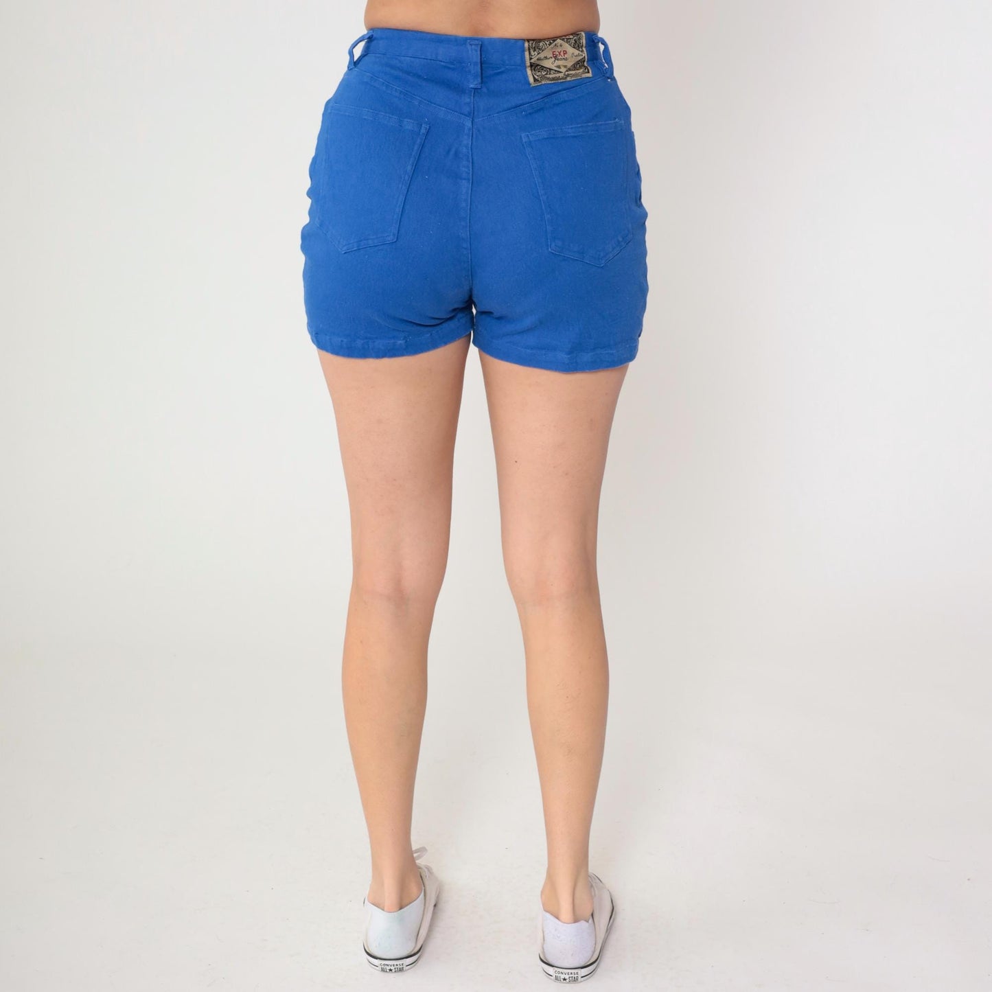 90s Exp Jeans Royal Blue High-Waisted Denim Shorts Small S