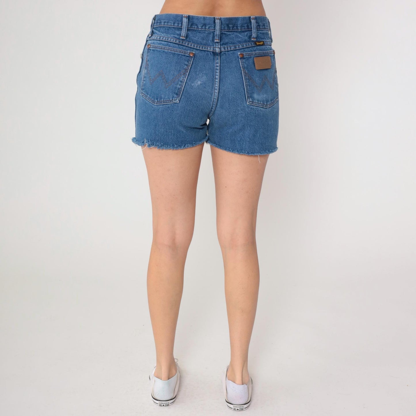 Wrangler 90s High Waisted Denim Cutoff Shorts Light Wash Cotton Large L