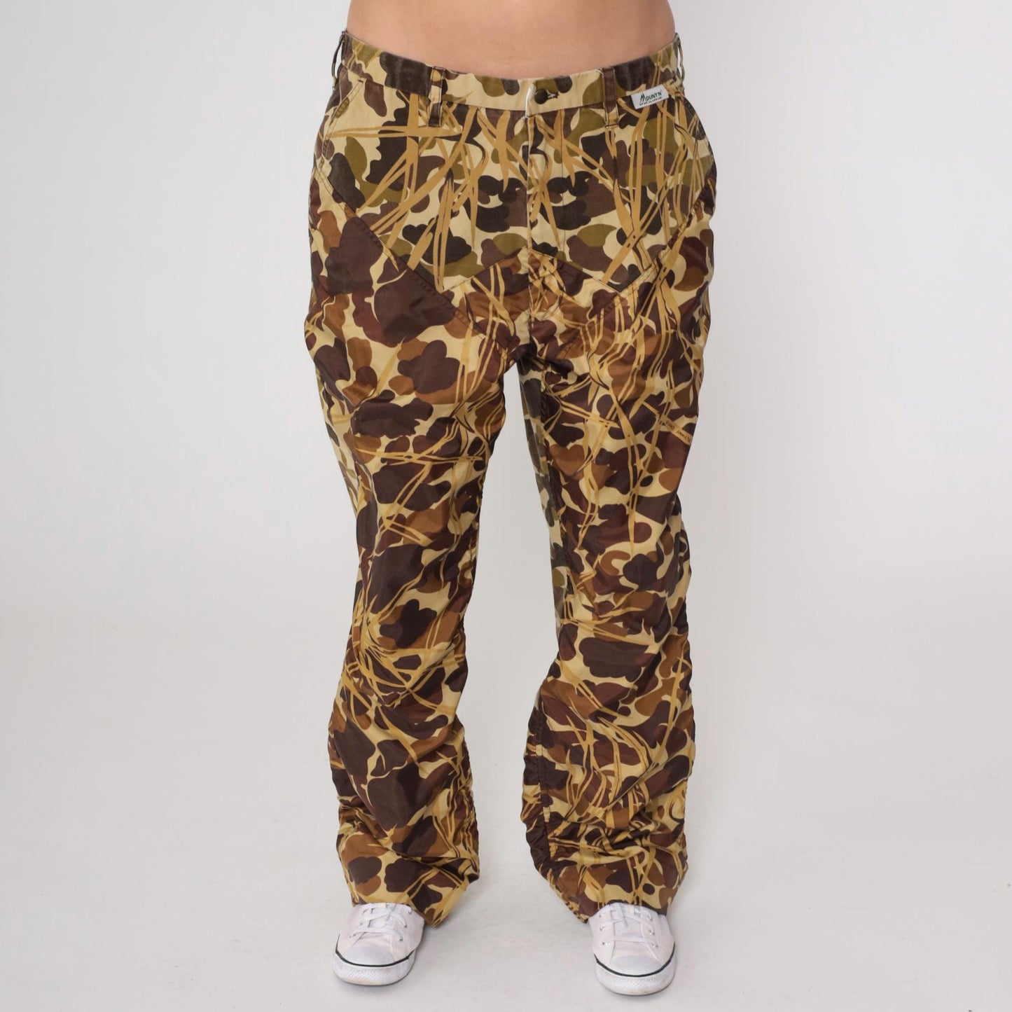 Y2K Mount'n Prairie Camo Pants Straight Leg Reed Print Brown Tan 38