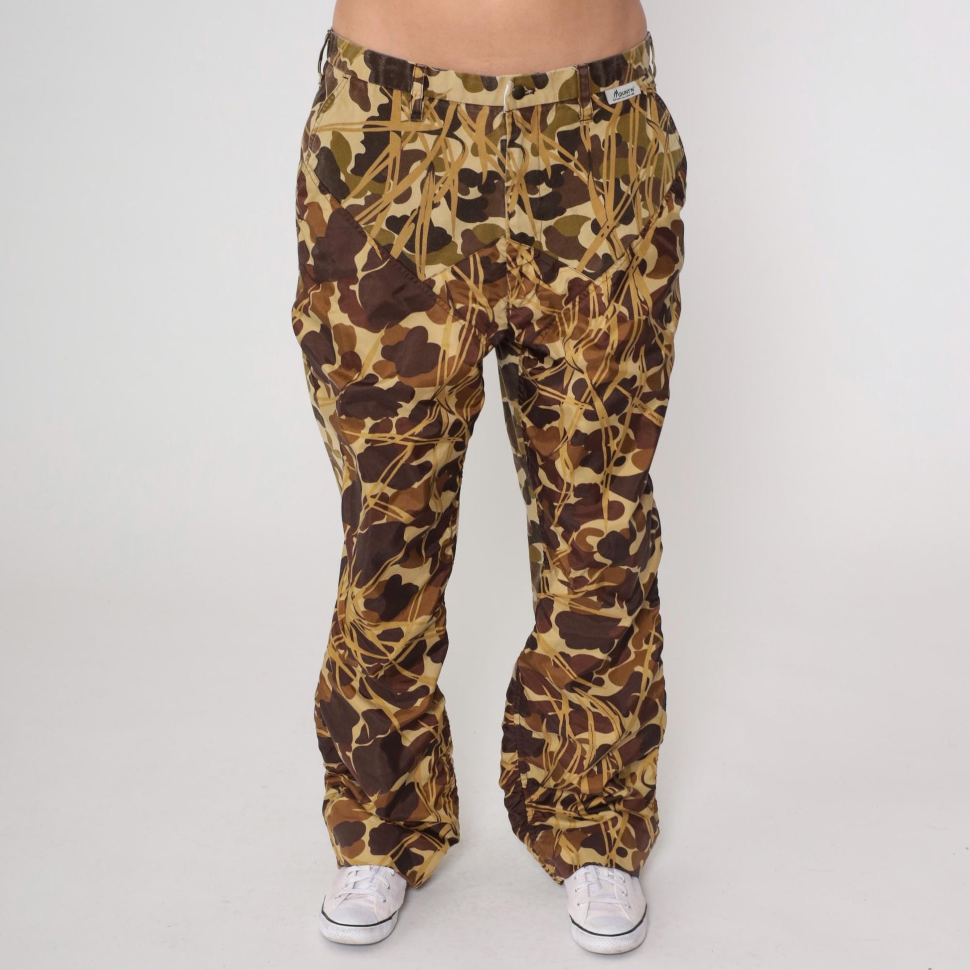 Y2K Mount'n Prairie Camo Pants Straight Leg Reed Print Brown Tan 38