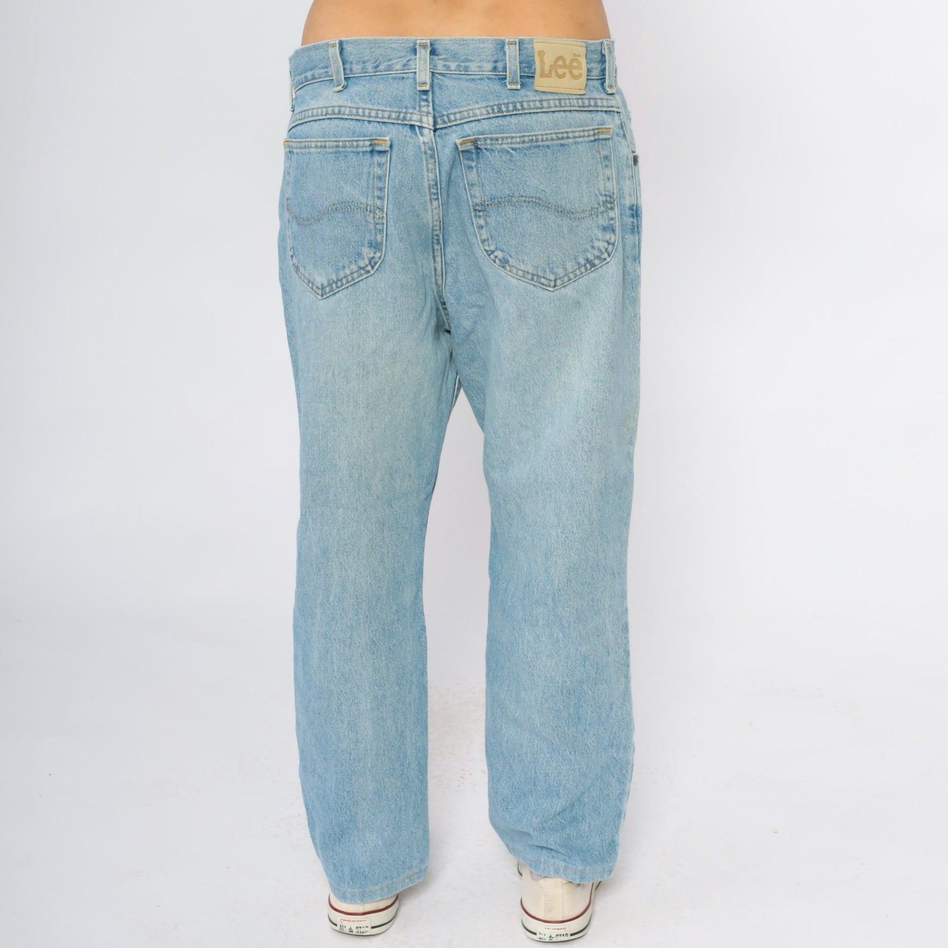 Y2K Lee Light Wash Straight Leg Jeans Blue Denim Men's 36