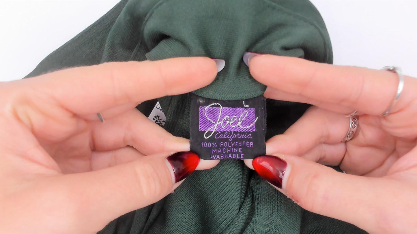 70s Joel Forest Green Button-Up Shirt Long Sleeve Chest Pocket Large