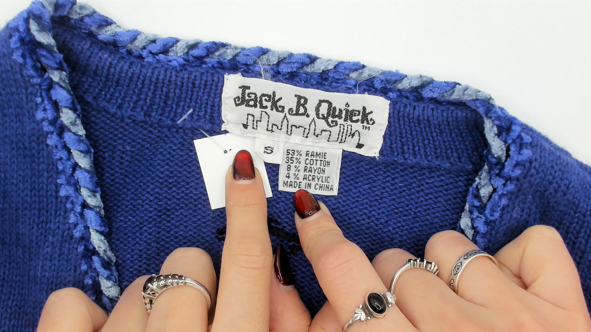 90s Jack B. Quick Dog Cardigan Blue Embroidered Puppy Paw Print Small