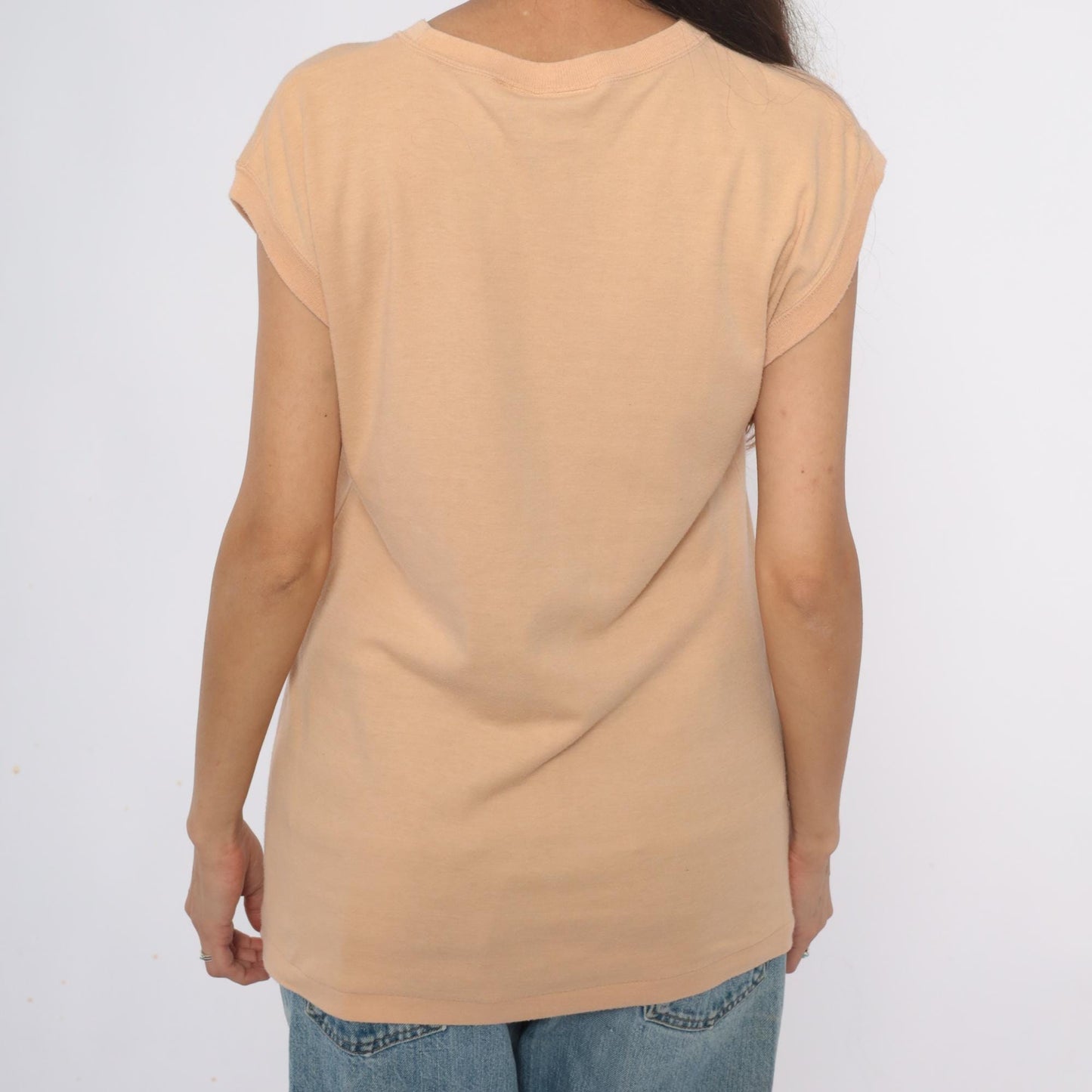 90s Coronet Casuals Tan Cap Sleeve T-Shirt Crew Neck Extra Large XL