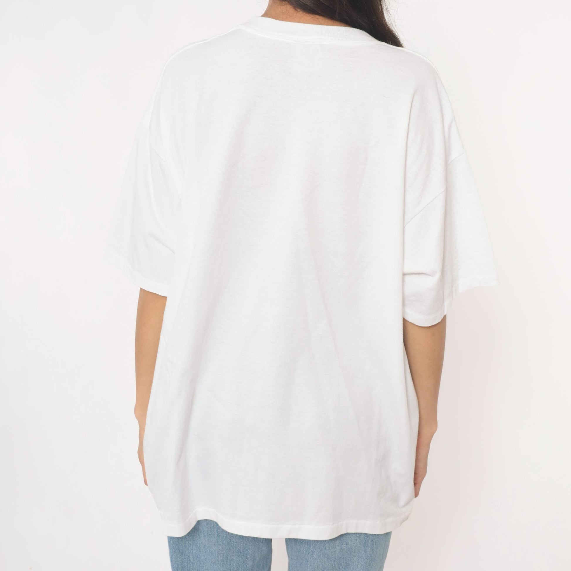 90s Oneita Beary Heavenly Angel Teddy Bear Graphic Tee White Plus Size XXL