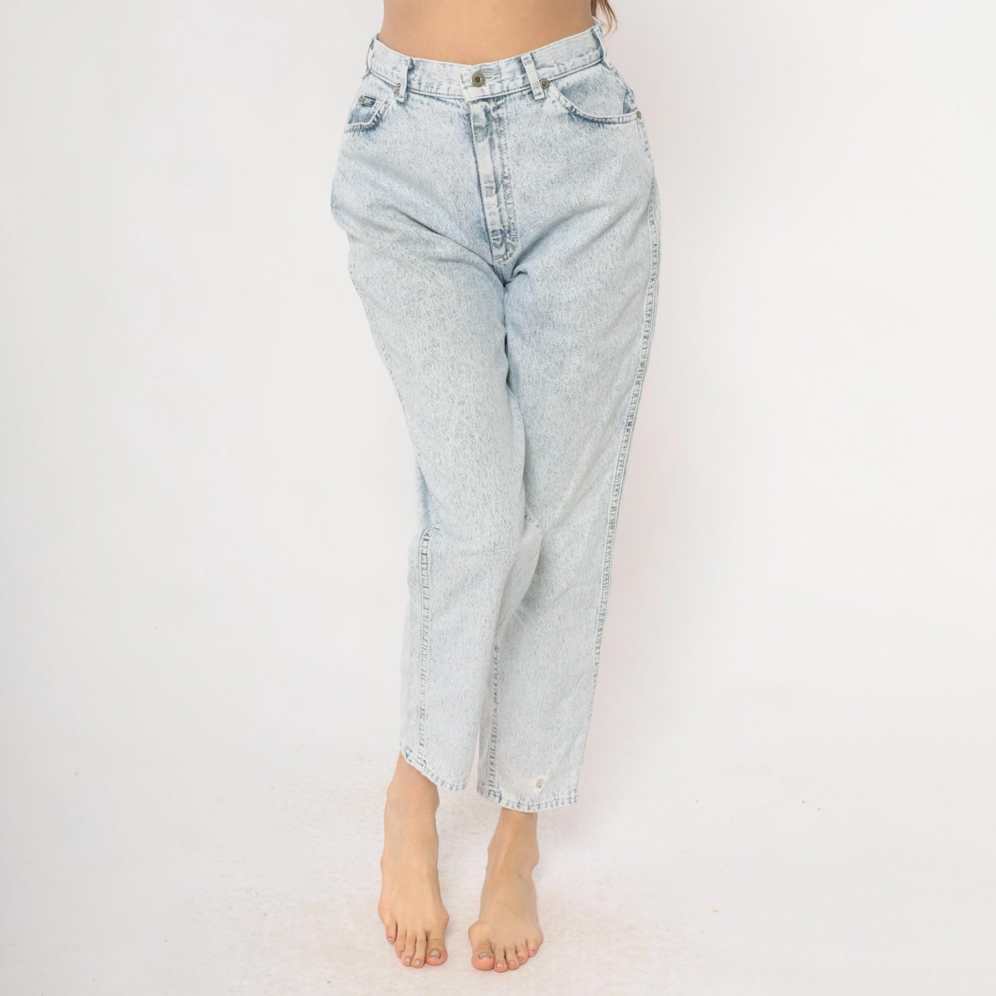 90s Lee Light Wash High Waisted Straight Leg Mom Jeans Small