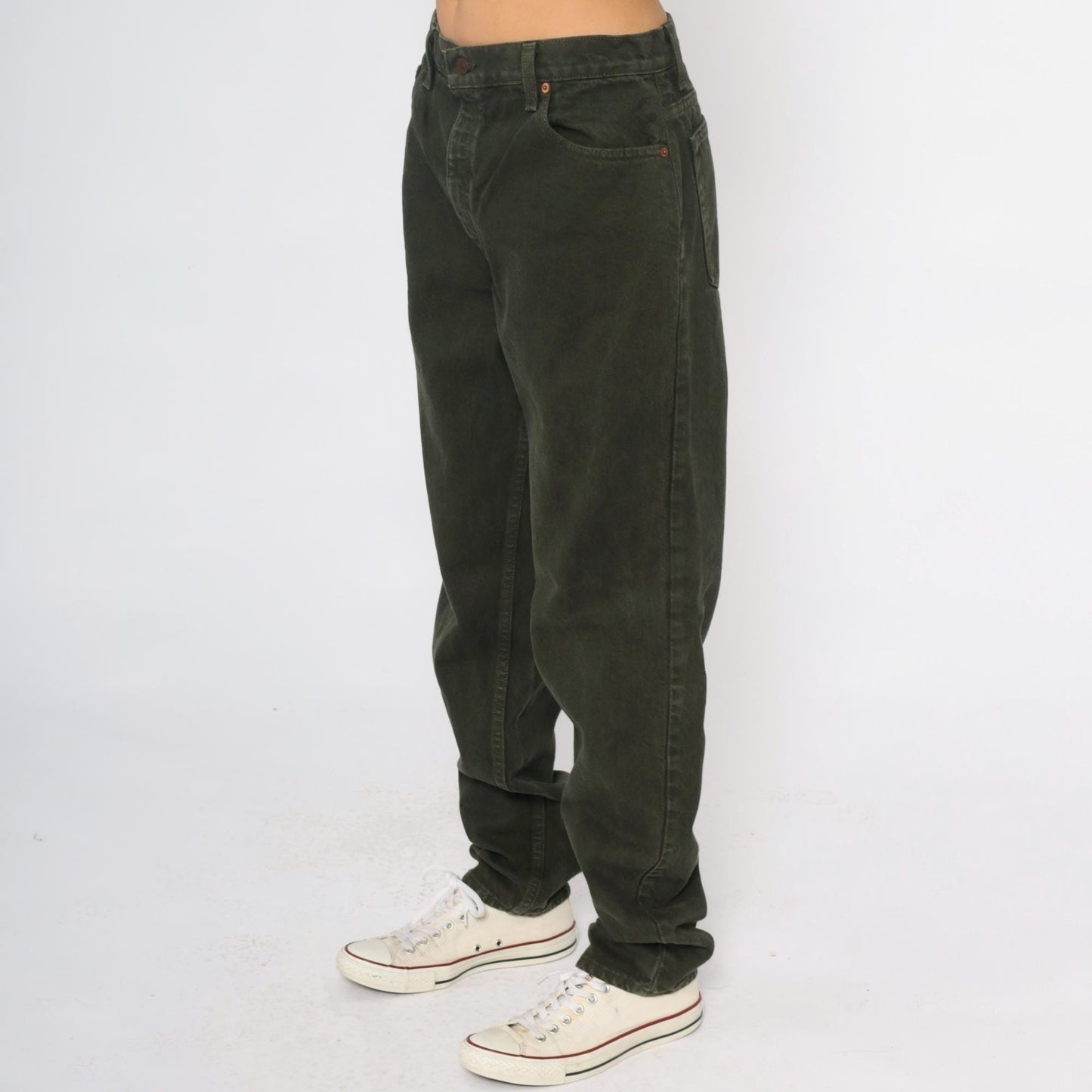 90s Levi's 551 Olive Green High Waist Straight Leg Jeans Large L