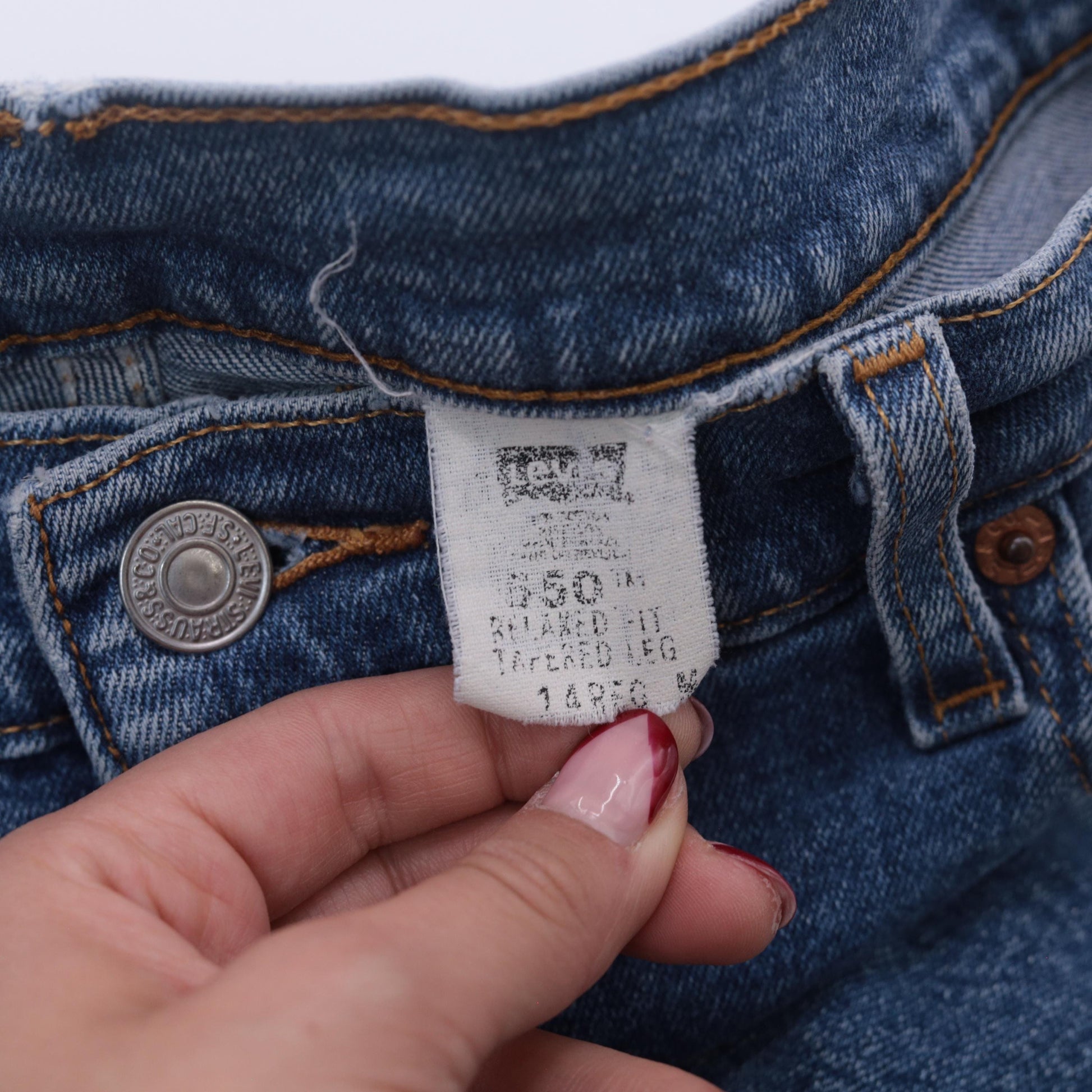Levi's 550 Y2K High Rise Relaxed Straight Leg Jeans Blue Denim 14