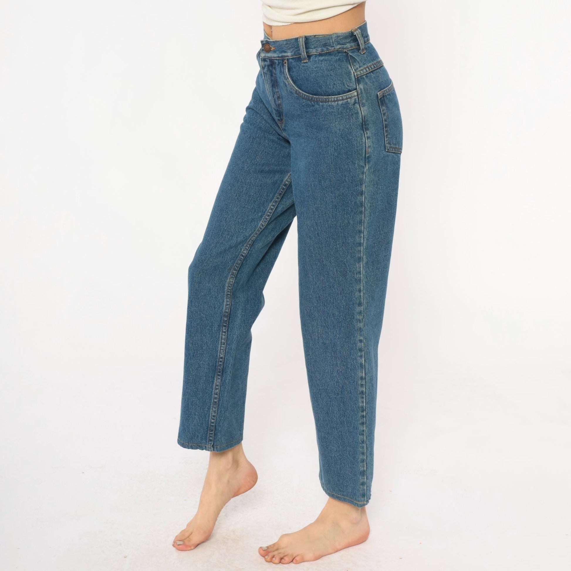 Y2K Pendleton Wide Leg Cropped Jeans High Waist Medium Blue Denim Small