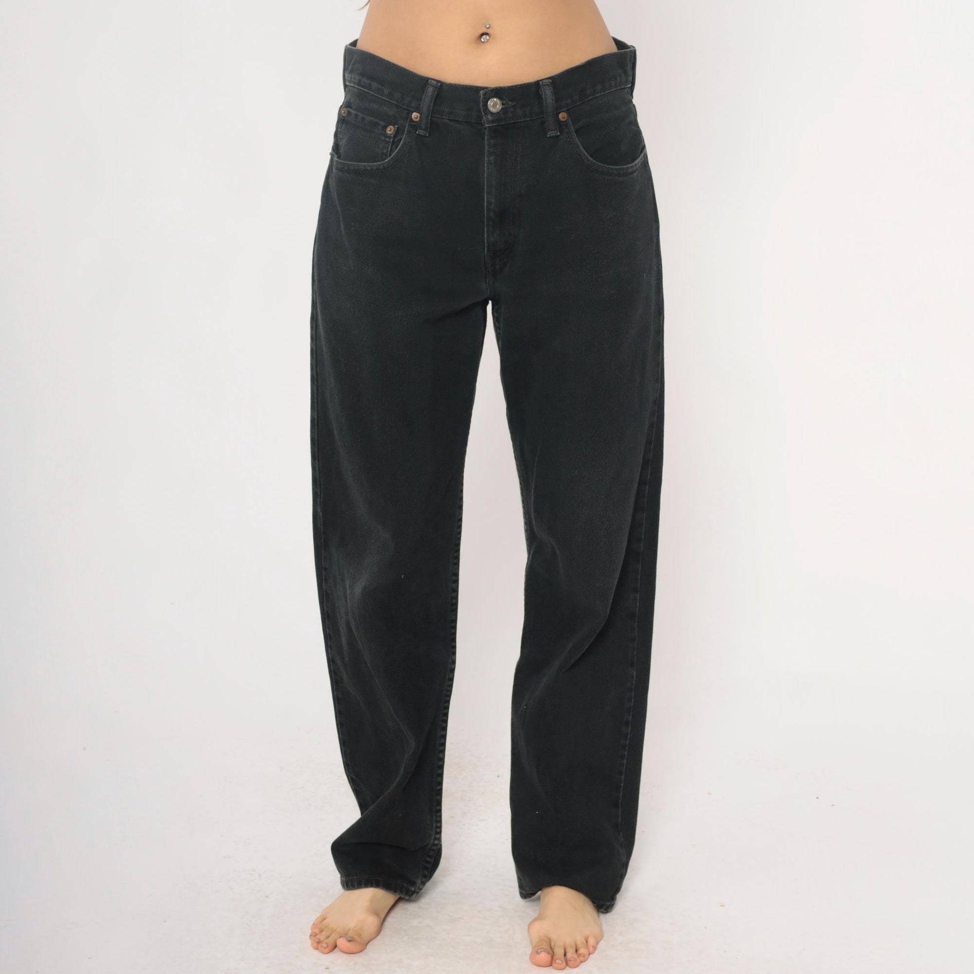Levi's 550 Black Denim Jeans Y2K Relaxed Fit High Rise 33x34