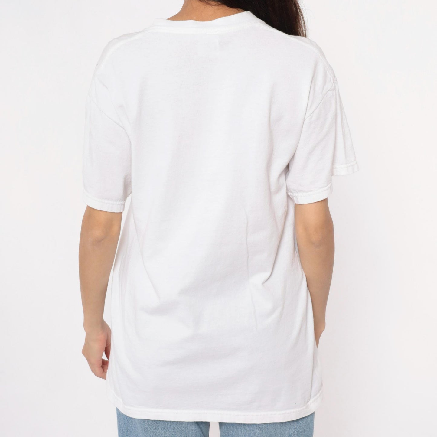 90s New York Celestial Graphic T-Shirt White Cotton Medium M