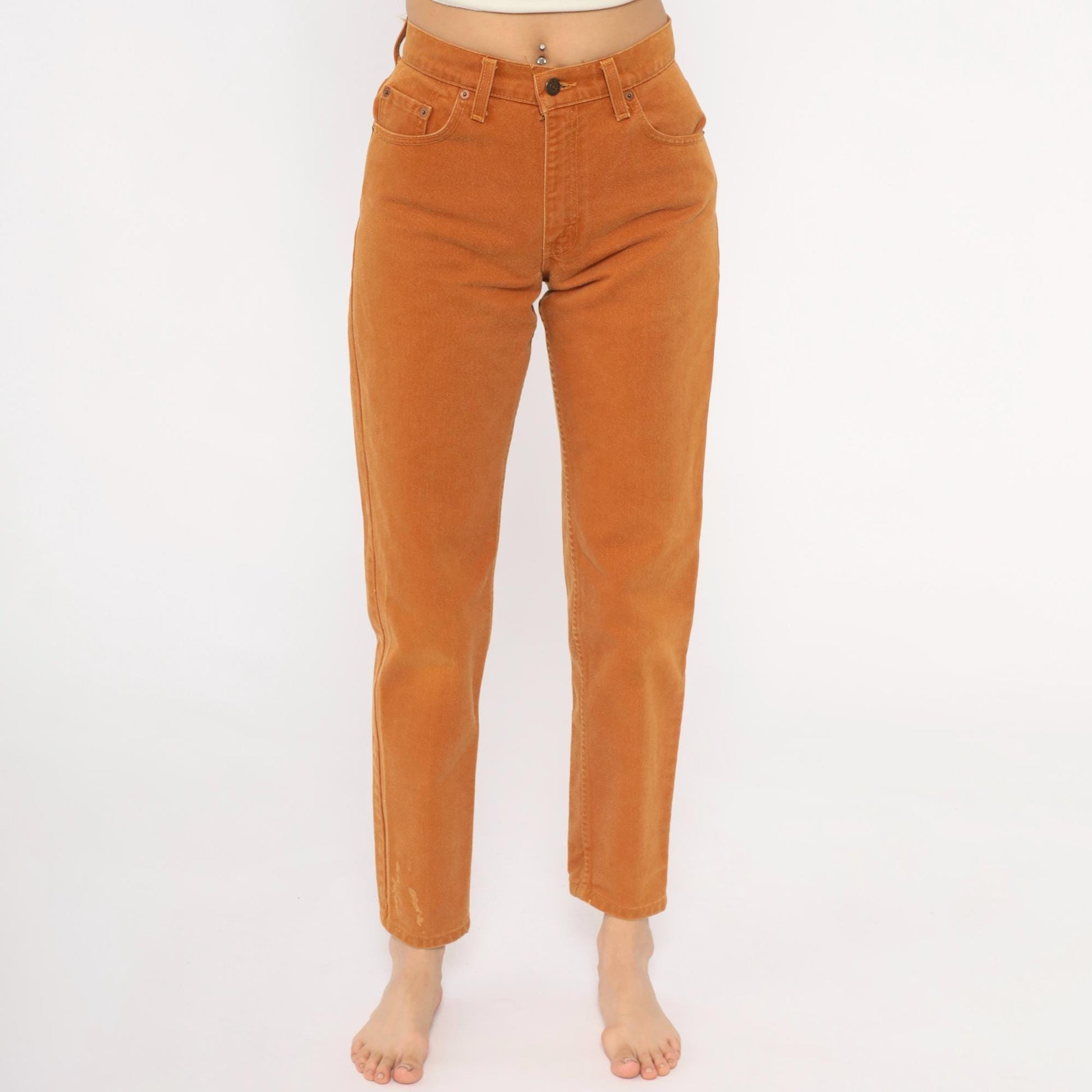 90s Levi's High Waisted Mom Jeans Mustard Caramel Straight Leg Small S