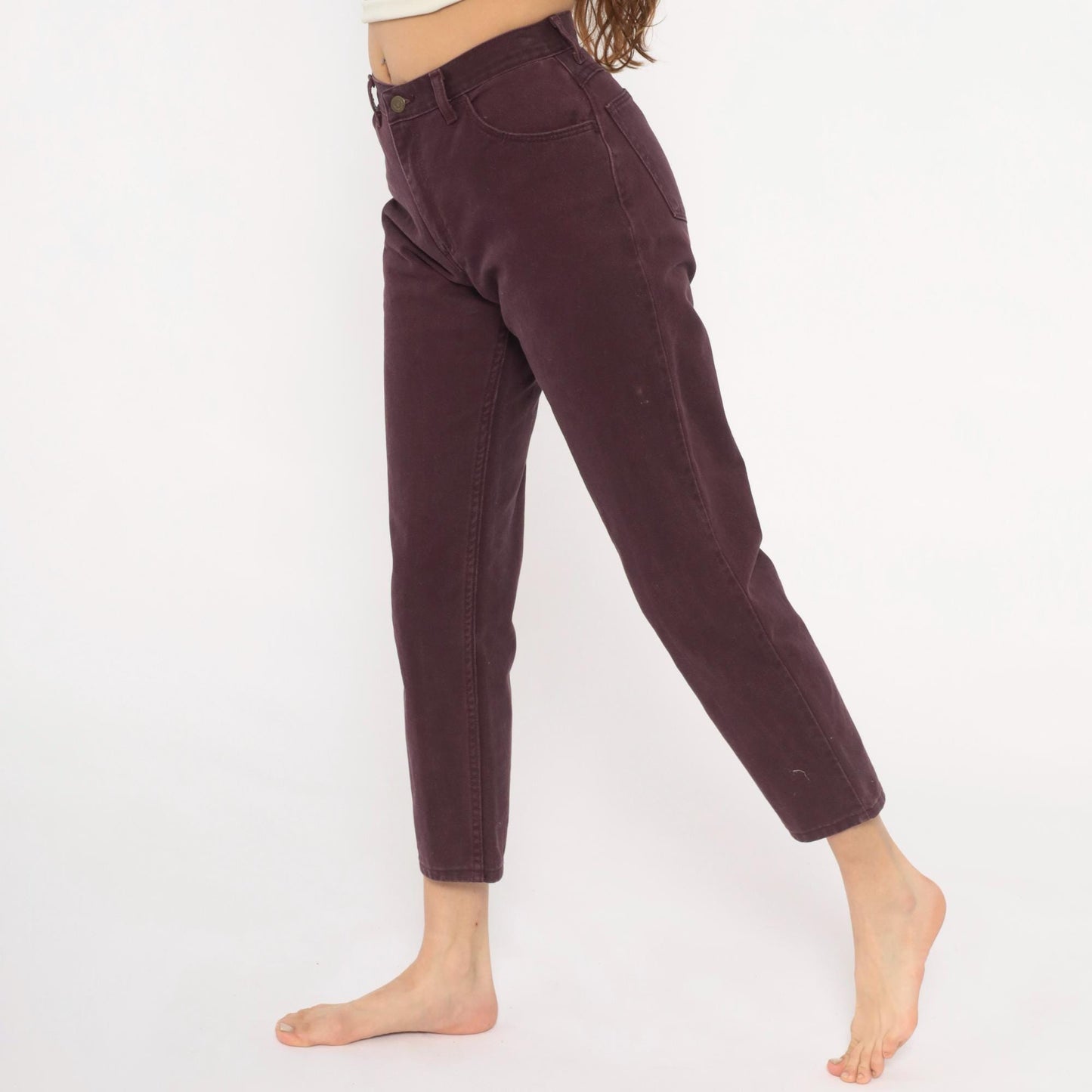 90s Wrangler High Waisted Jeans Plum Wine Purple Straight Leg Small S