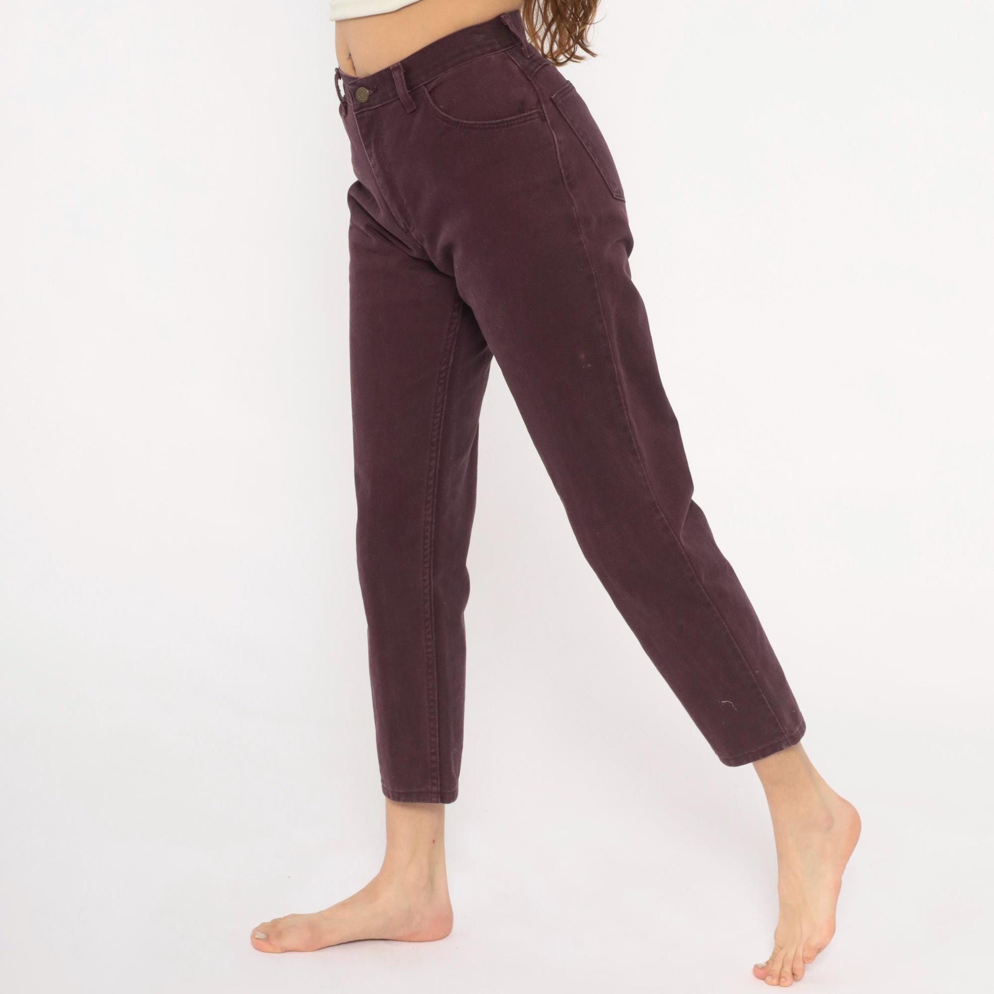 90s Wrangler High Waisted Jeans Plum Wine Purple Straight Leg Small S