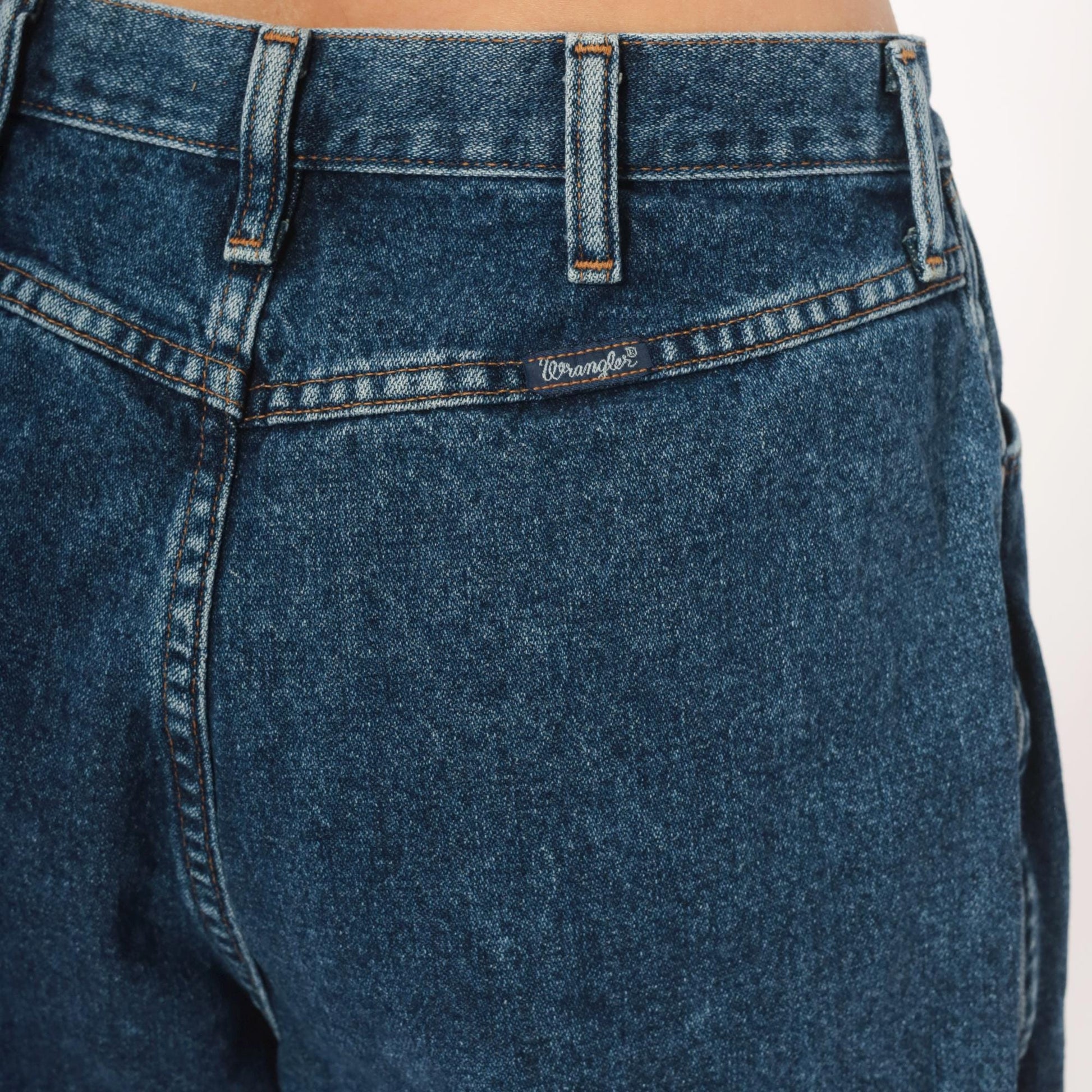 Wrangler High Rise Straight Leg Jeans Dark Wash Denim 32x33