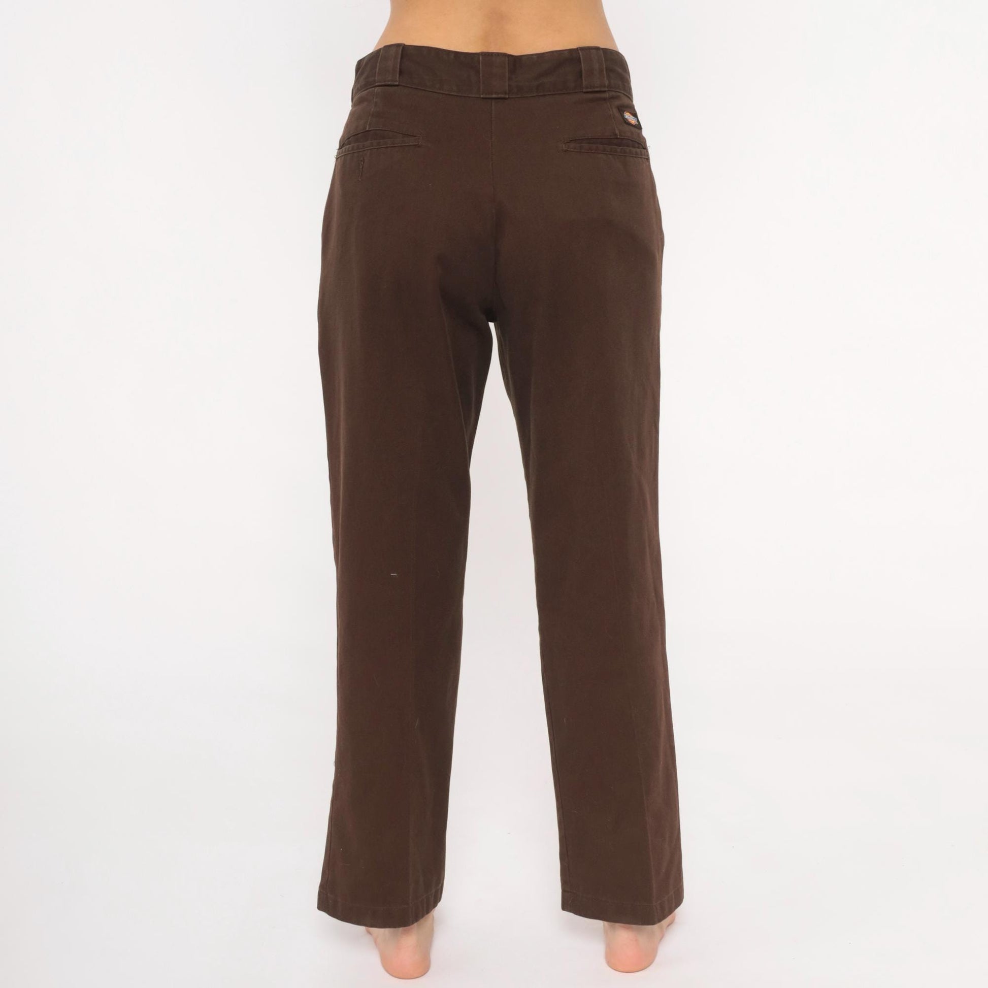 Y2K Dickies 874 Work Pants Brown Straight Leg Chino Trousers Medium 32