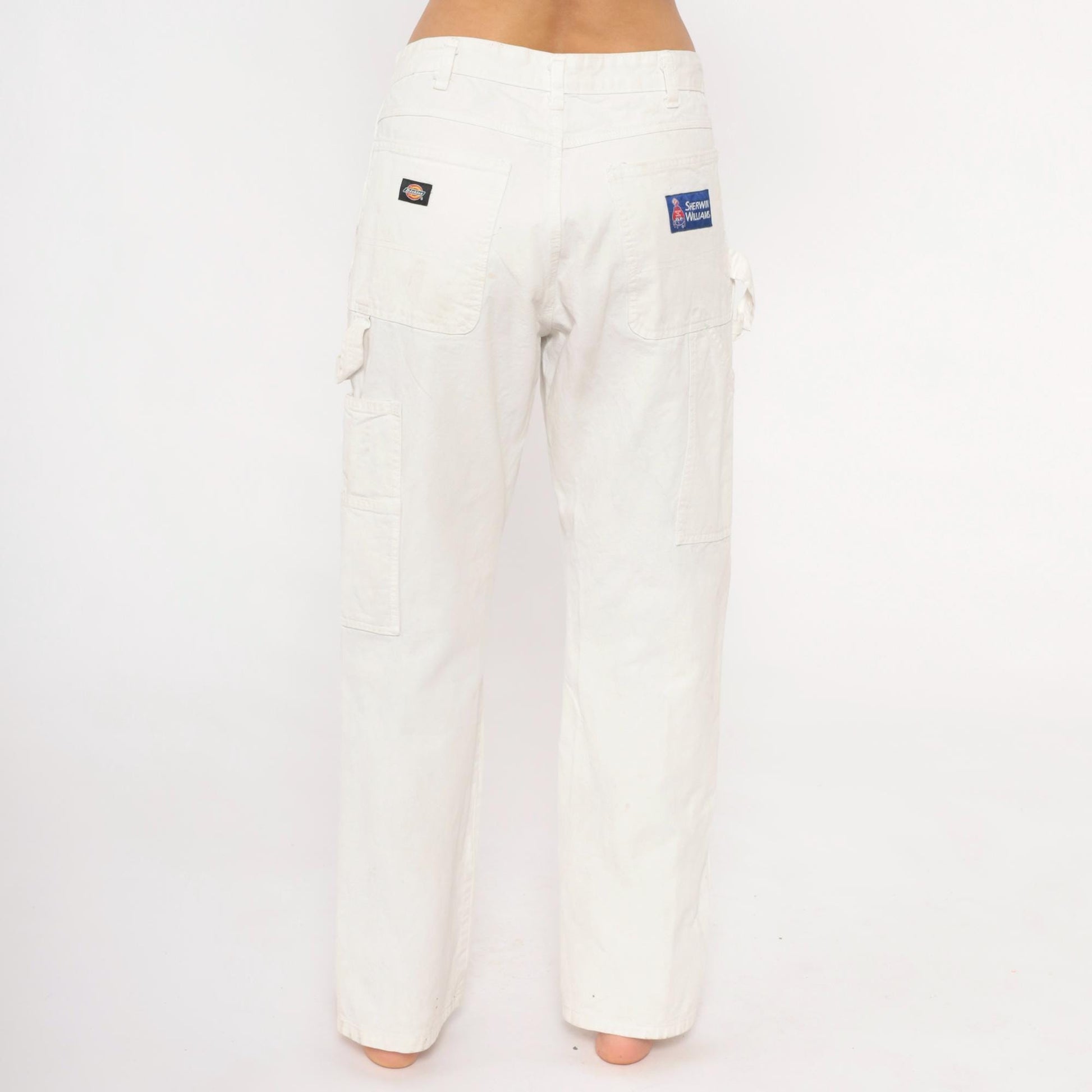 2000s Dickies Carpenter Pants White Sherwin Williams Workwear Straight Leg Medium