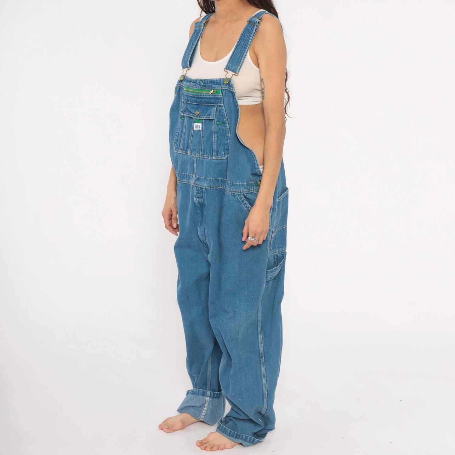 Y2K Liberty Denim Overalls Blue Bib Carpenter Workwear 44 x 30