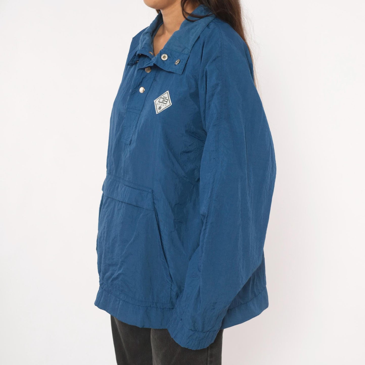 90s Drummer Boy Collection Blue Nylon Anorak Pullover Windbreaker Extra Large XL