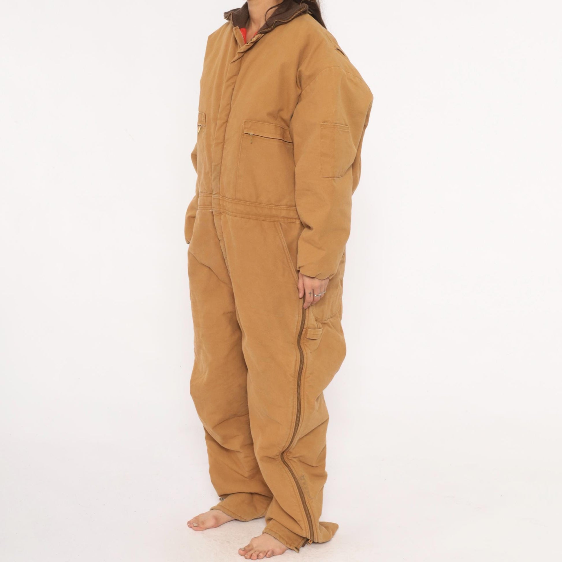 90s Wear Guard Duck Canvas Coveralls Tan Quilted Lined Workwear Extra Large XL