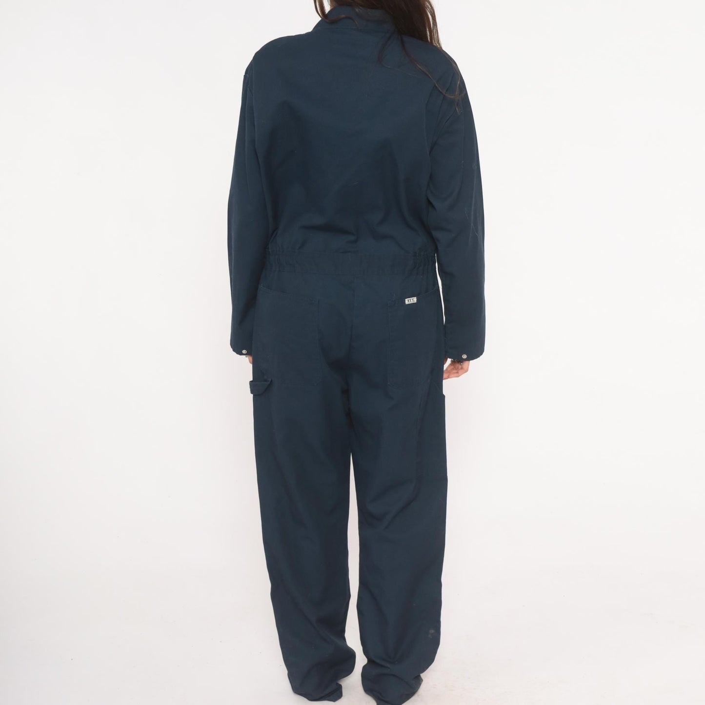 80s Key Navy Coveralls Zip Front Mechanic Jumpsuit Medium 40