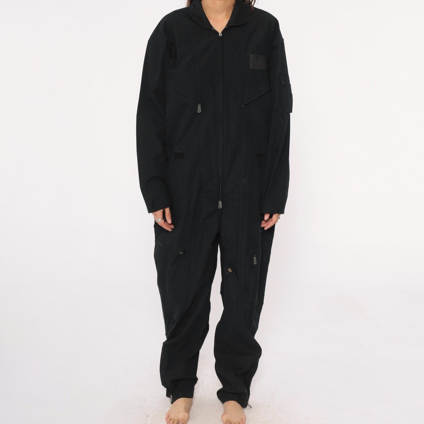 Y2K Black Roth Co Coveralls Zip Front Utilitarian Jumpsuit Medium M
