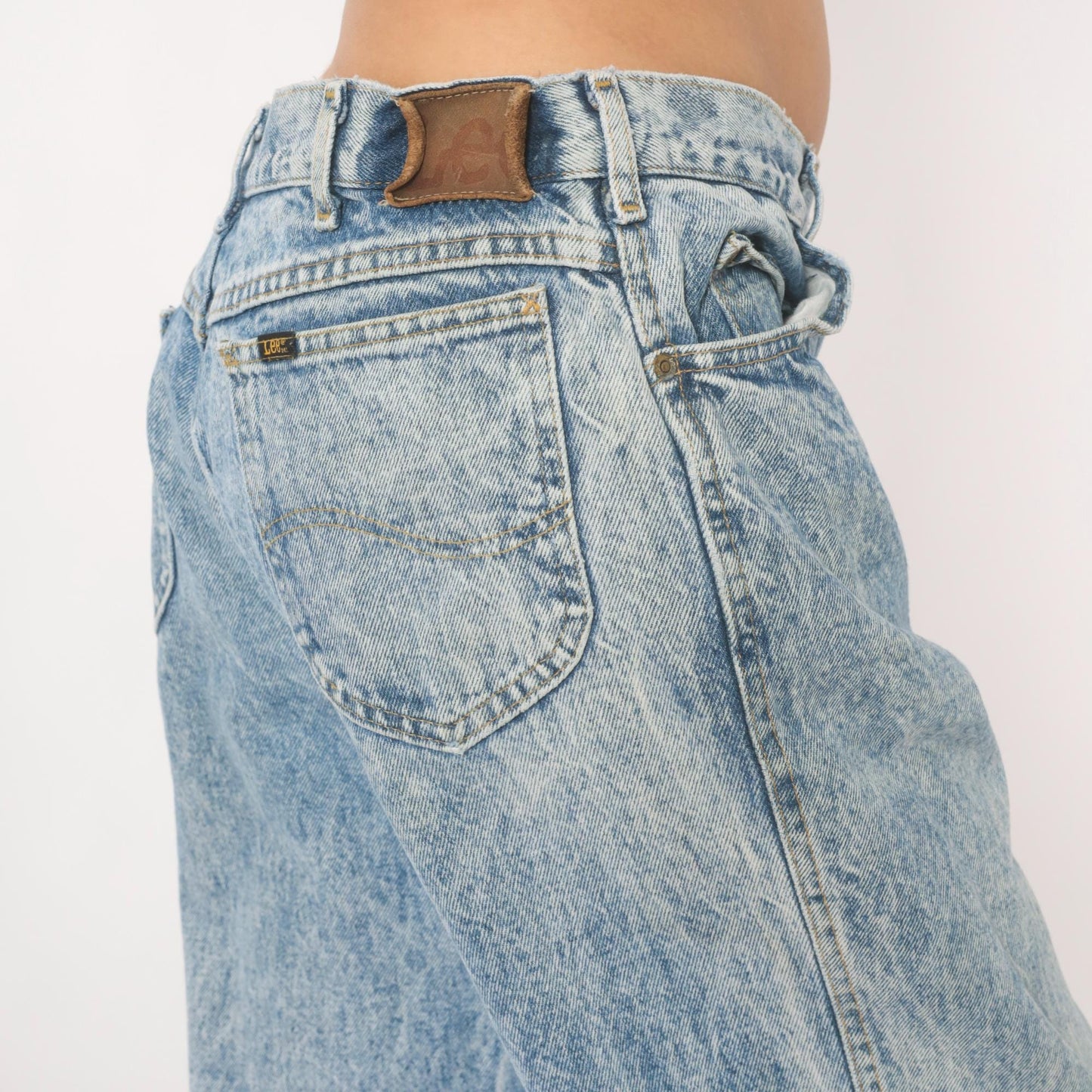 90s Lee Acid Wash Jeans Straight Leg Light Blue Stone Washed 38x32