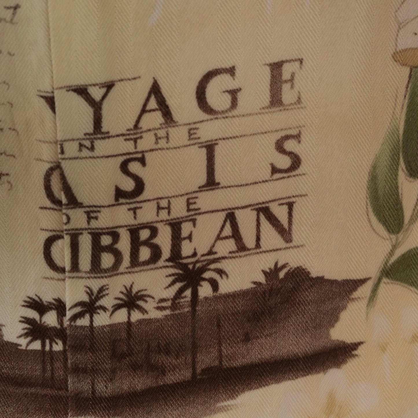 90s Caribbean Joe Tropical Shift Dress Cream Floral Postcard Print Extra Large