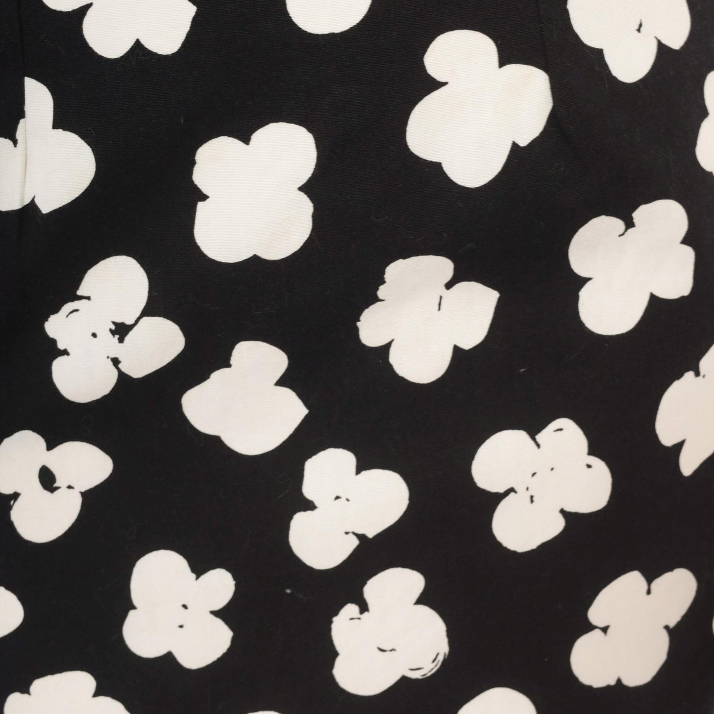 90s Elizabeth Simon Floral Bodycon Mini Dress Black White Cotton Small S
