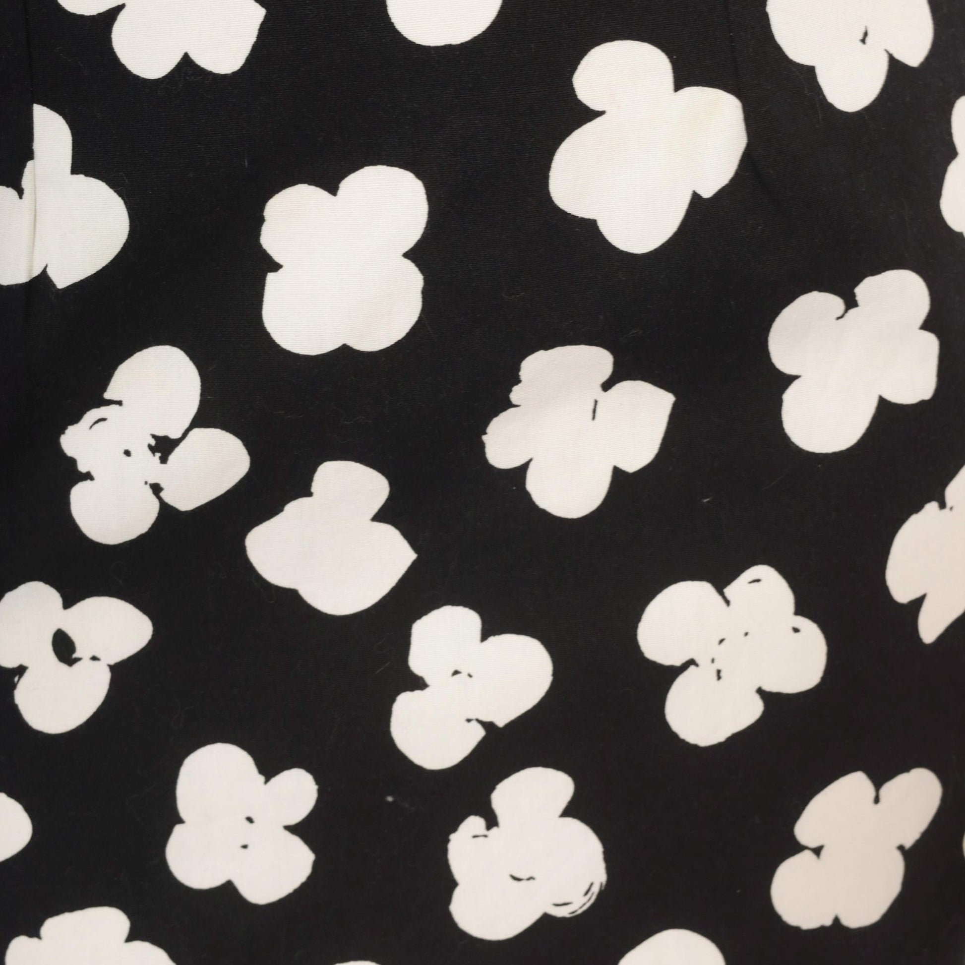 90s Elizabeth Simon Floral Bodycon Mini Dress Black White Cotton Small S