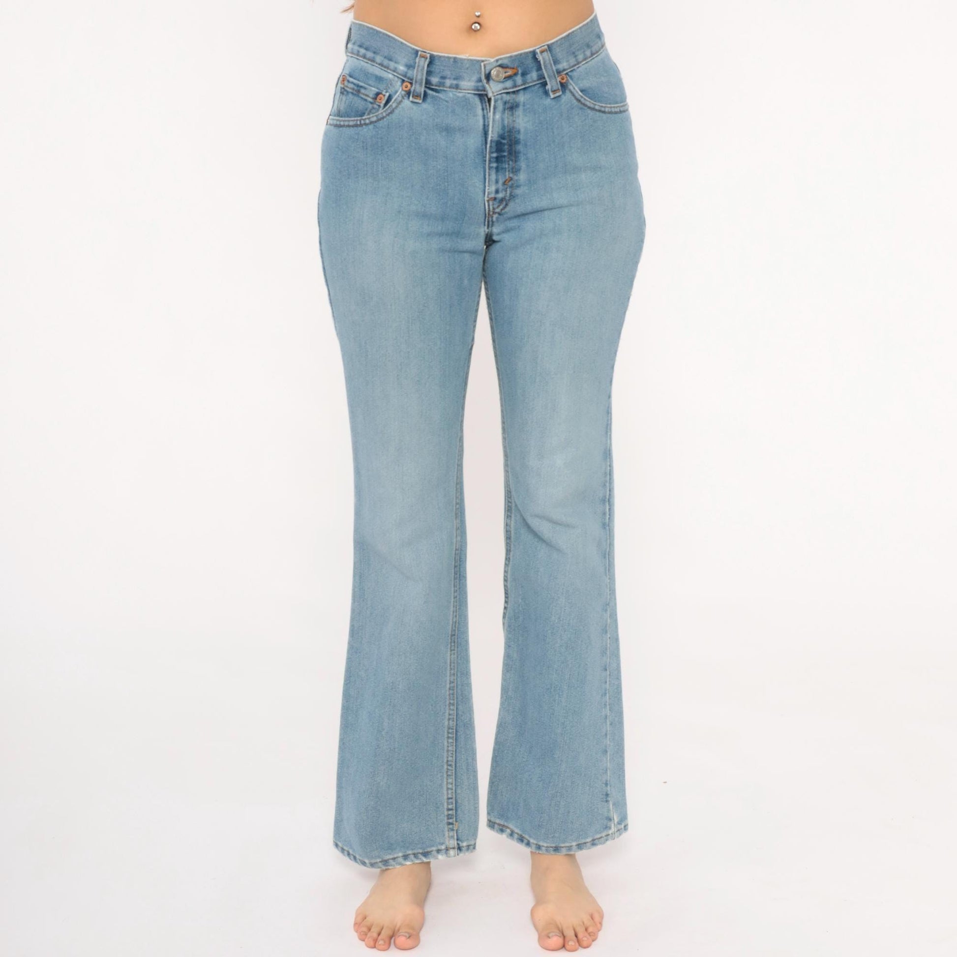 90s Levis 517 Boot Cut Jeans Light Wash Denim Low Rise Flare Small S