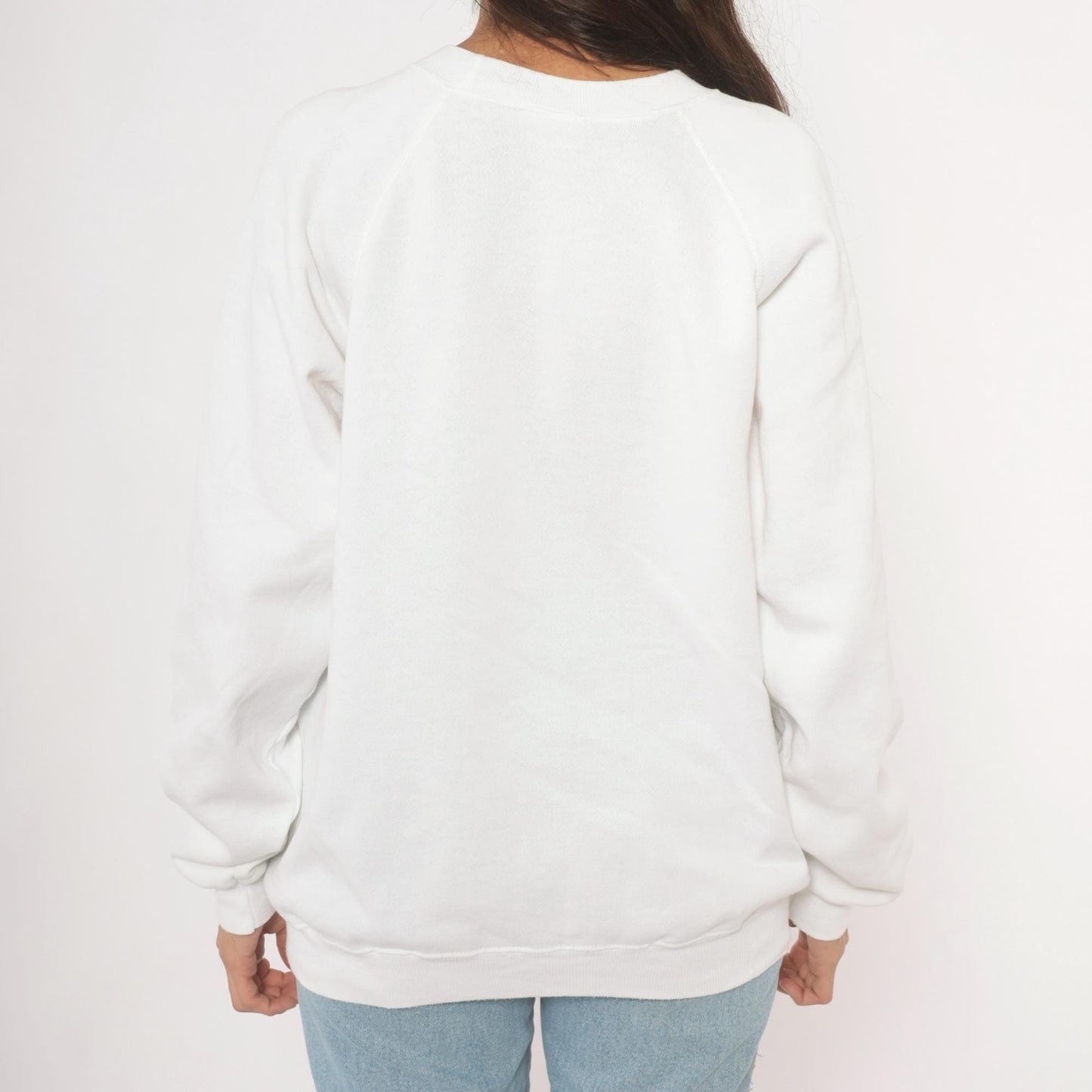90s Shoebox Greetings Stress Day And Night Cat Sweatshirt White Raglan Extra Large