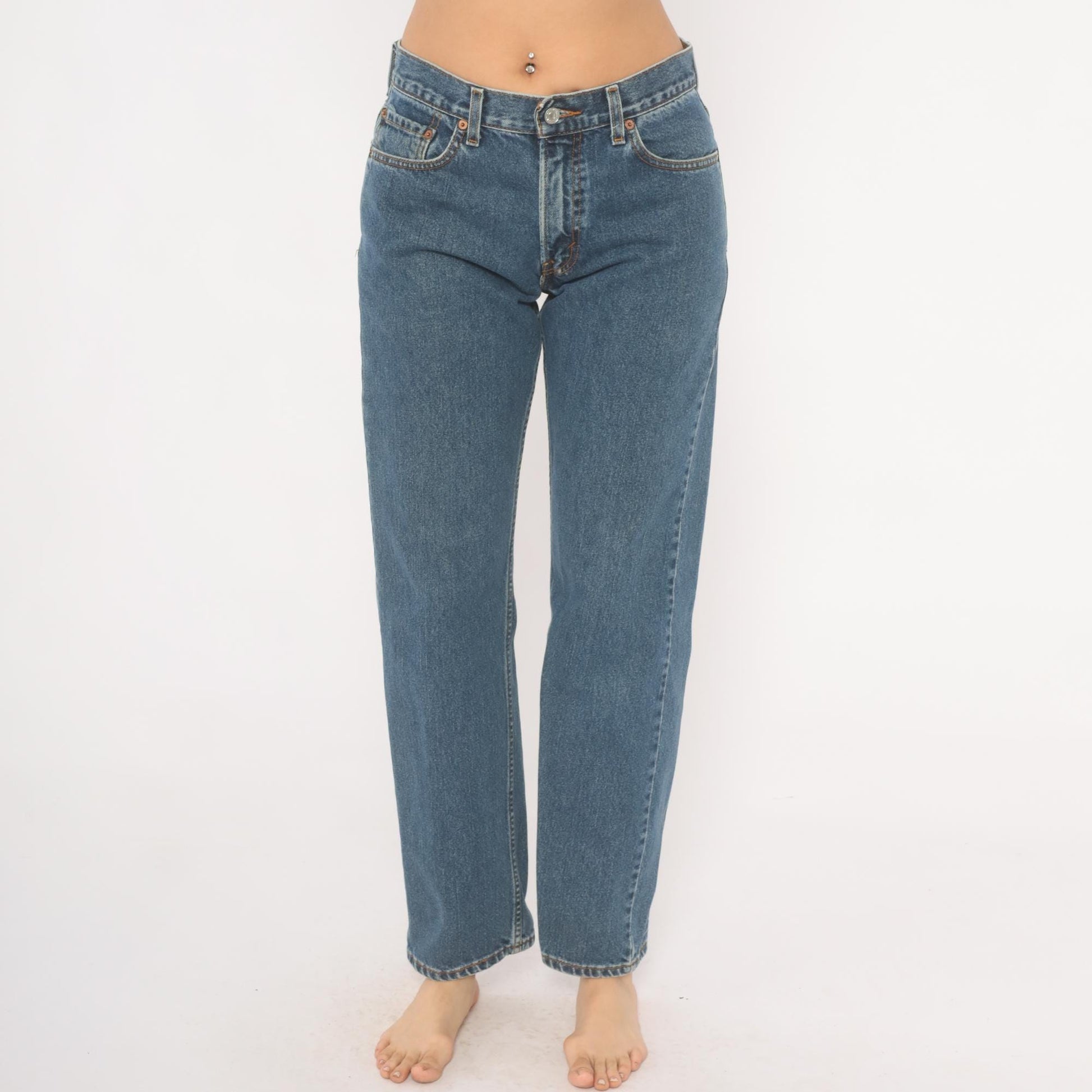 Levi's 505 Straight Leg Jeans Medium Wash High Rise Cotton Denim W30 L32