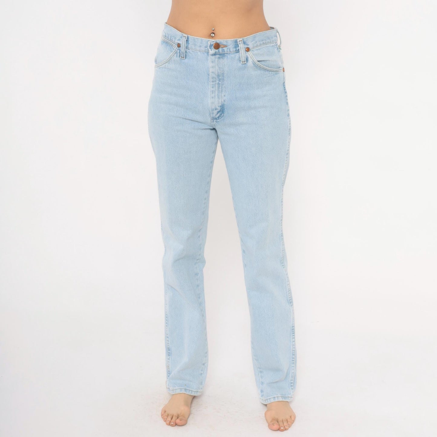 90s Wrangler Light Wash Straight Leg High Rise Jeans 31x34