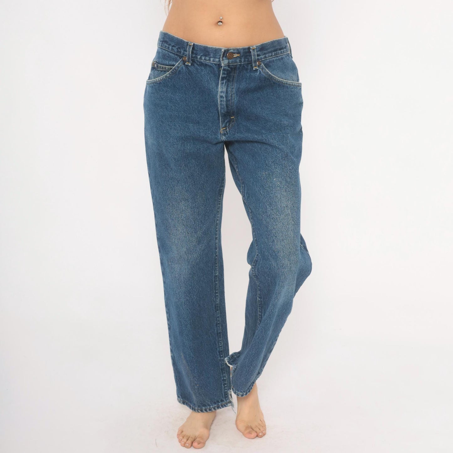 90s Lee Mom Jeans Stonewash Blue Denim Straight Leg Mid Rise Medium 33