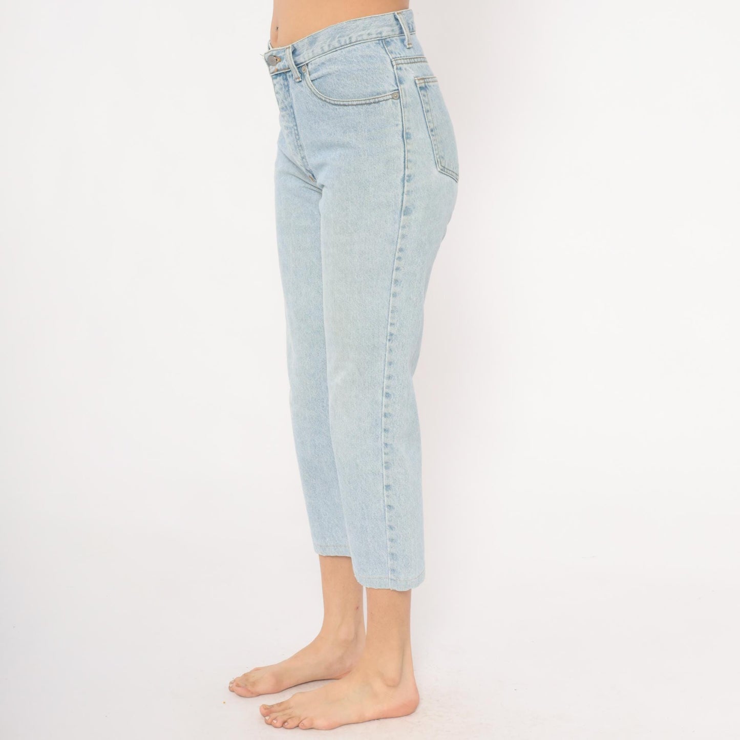 90s Guess Jeans Light Wash High Waisted Straight Leg Crop Denim W30 L30