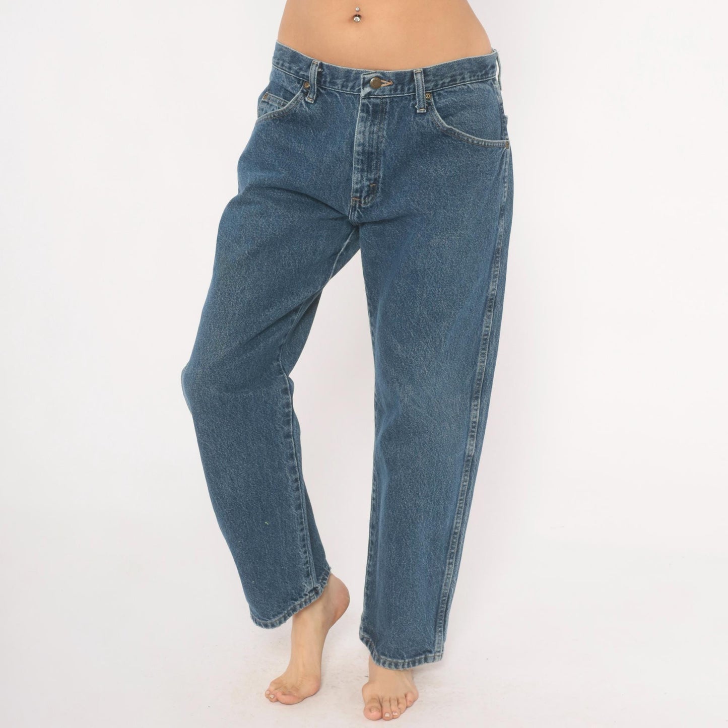 Wrangler Straight Leg Jeans 2000s Medium Wash Denim Relaxed Fit Men's 34 x 29